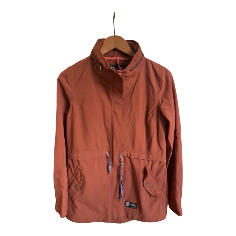 Orage Burnt Orange Rust Lightweight Utility Jacket with Hood Size S